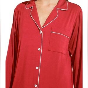 NWOT Eberjey Haute Red Gisele Long Sleeve Sleep Shirt